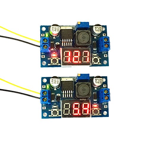 QEBIDUM LM2596S DC-DC Buck Converter DIY 4-40V to 1.25-37V Step-Down Regulator Power Module Volt Stabilizer with LED Voltmeter Display