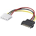 Manhattan 6" 4-pin Molex Female to 15-pin SATA Male Power Cable