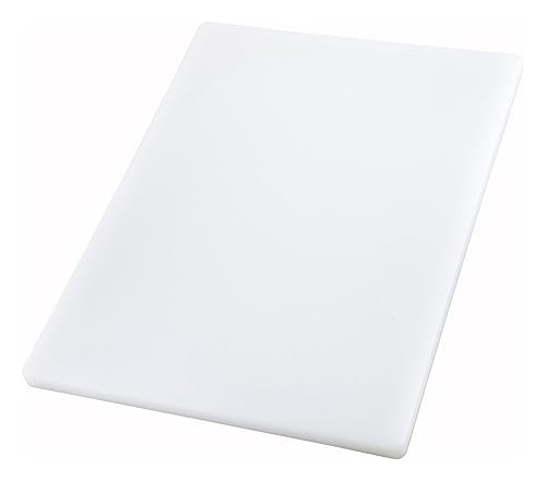Winco Heavy-Duty Plastic Cutting Board, 15" x 20" x 1", White