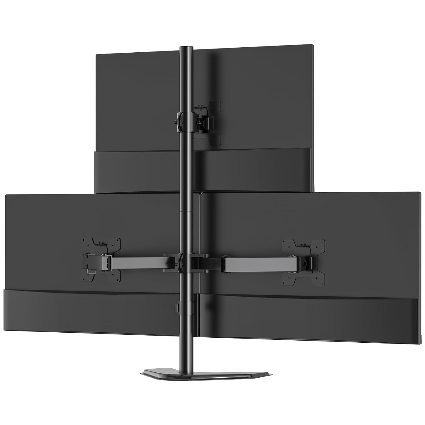 WALI Triple Monitor Stand, Free Standing Three Monitor Desk Mount Fully Adjustable, Fits 3 Screens up to 27 inch, 22 lbs Weight Capacity per Arm