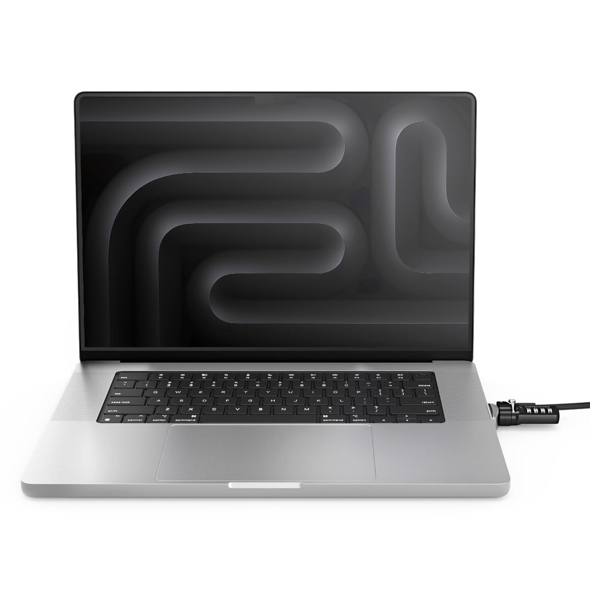 Compulocks Ledge Lock Adapter for MacBook Pro 16" M1, M2, M3, & M4 with Combination Cable Lock Silver