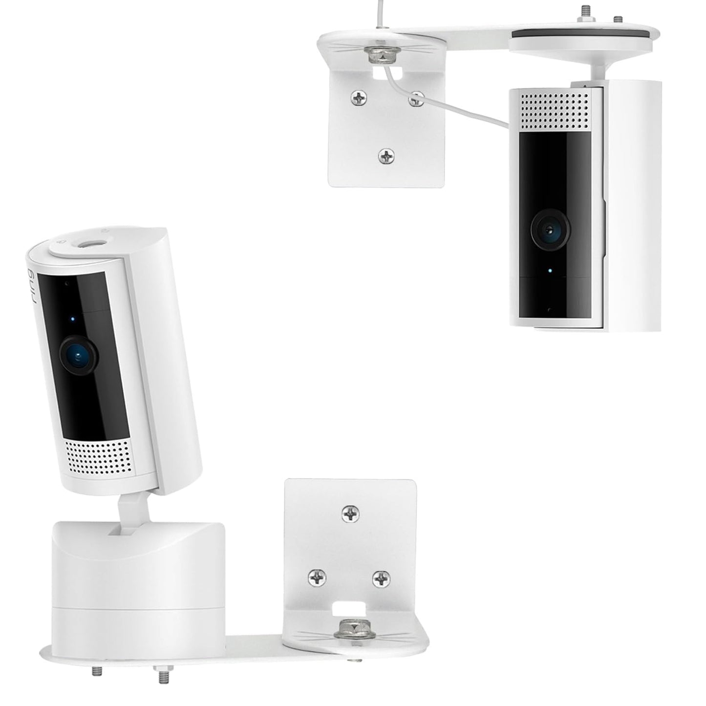 Haoyou Adhesive Wall Mount Bracket for Ring Indoor Cam (2nd Gen & Plus) and Ring Pan-Tilt Indoor Cam, 300 Degree Adjustable Swivel, No Drill, Let