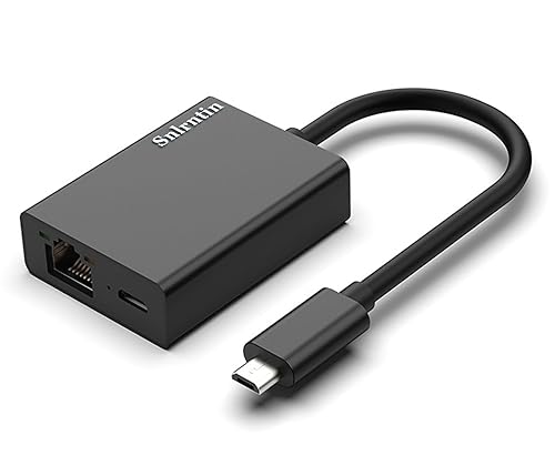 Snlrntin Ethernet Adapter for Fire TV Stick/4K/4K Max, Fire TV Cube, Chromecast Ultra Audio, Micro USB to Network Adapter