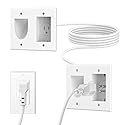 in Wall Cable Management Kit for Wall,Hide Cords Wall Mounted TV,Power Bridge Wall Kit for TV,Recessed Outlet for Organizing Cables Behind