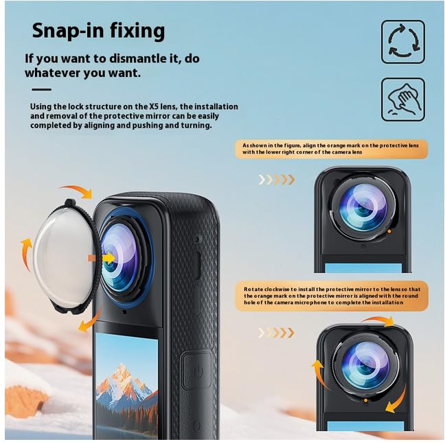 Coyktonty Lens Guard/Lens Protective Cover for Insta360 X5, 9H hardness High transmittance,Waterproof Dustproof (Optical Glass)