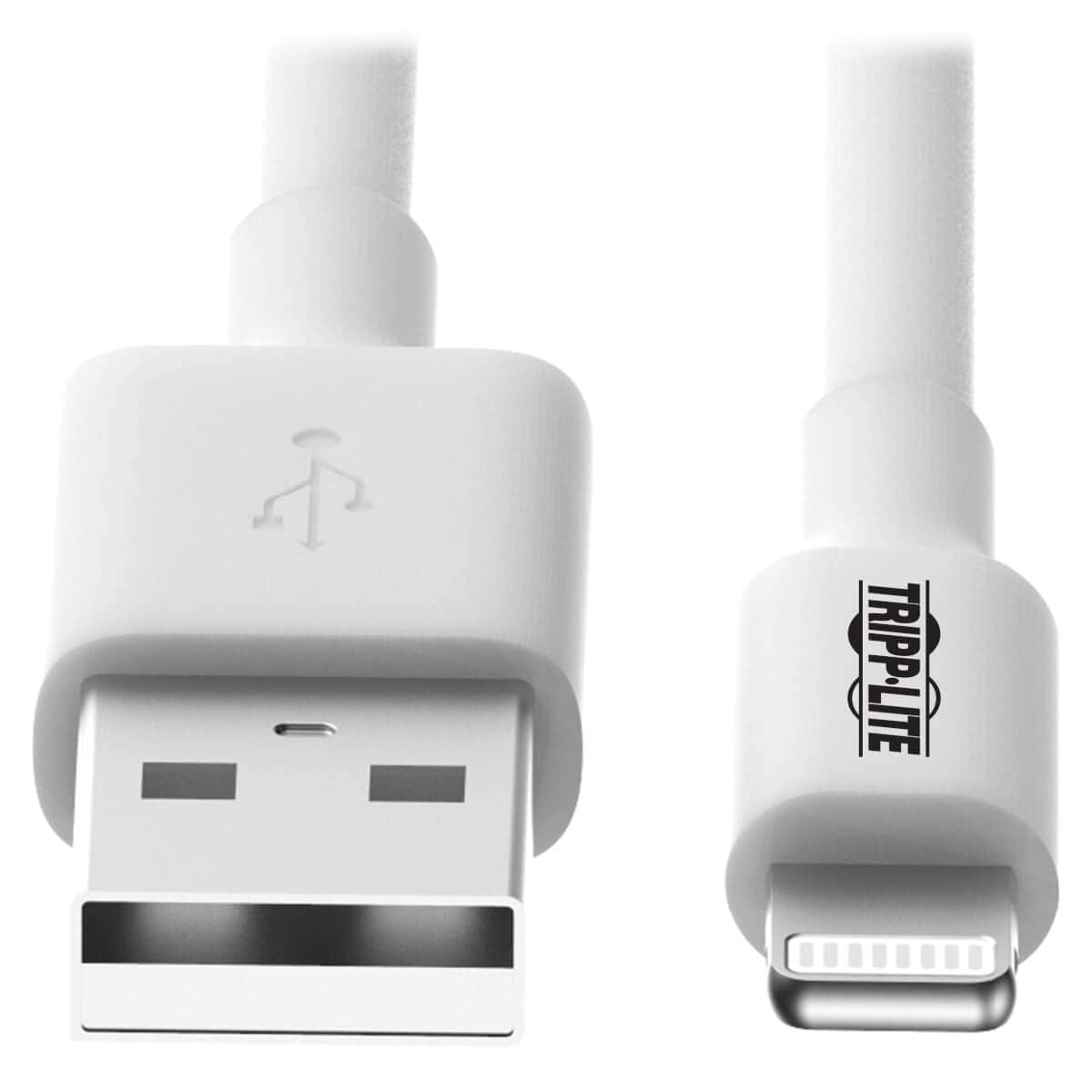 Tripp Lite Apple MFI Certified 10-Feet 3M Lightning to USB Cable Sync Charge iPhone/iPod/iPad - White (M100-010-WH)