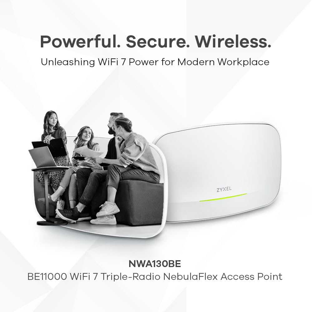 Zyxel WiFi 7 BE11000 Access Point | 2X 2.5G Ethernet Ports | PoE+ | Triple Radio | Mesh | PTP Bridge | Cloud, App or Direct Management | USB C Power