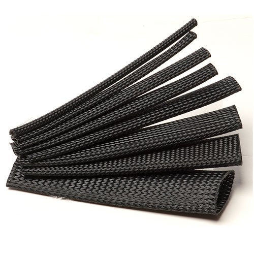 Techflex 1 Inch Flexo Clean Cut Braided Cable Sleeve - Black - 10 Feet