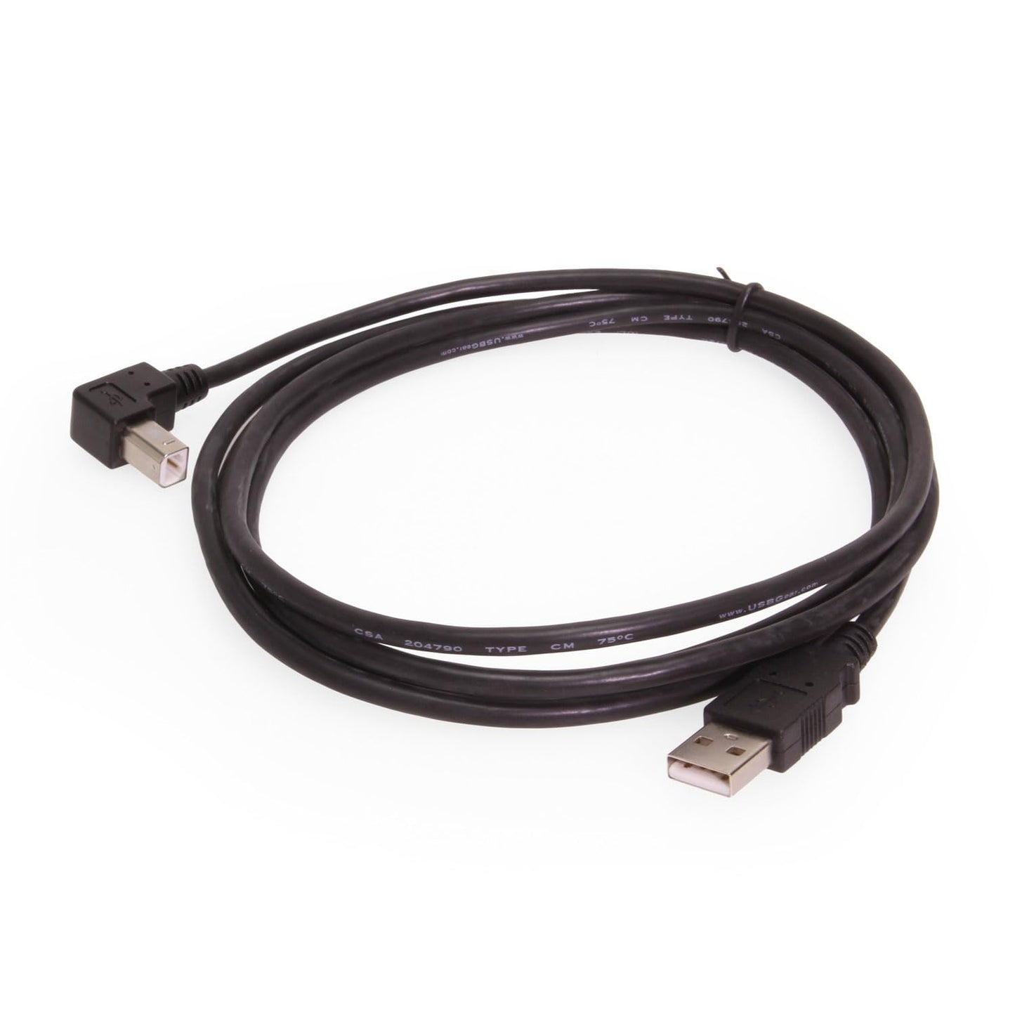 USBGear 6ft. USB 2.0 Cable High-Speed Type A to B Down Angle