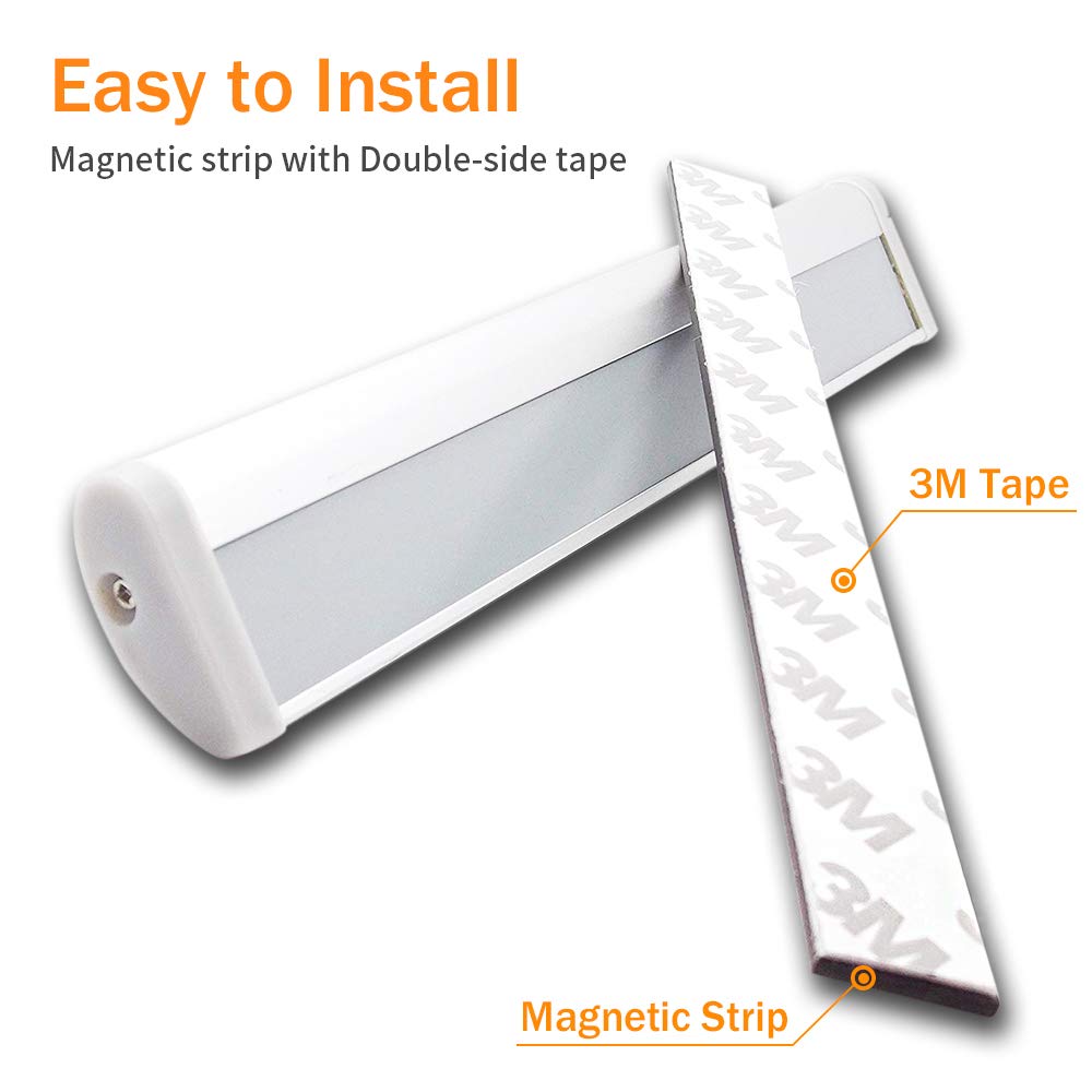 KULED 10-led Motion Auto Sensing LED Light, Battery Powered DIY Stick-on Under Cabinet Anywhere Portable Wireless with Magnetic Tape Strip Night Light