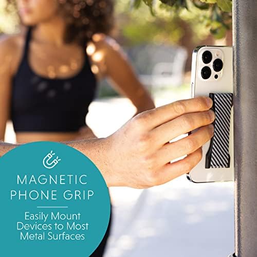 LOVEHANDLE PRO Premium Phone Grip - Silicone Phone Strap - Magnetic Phone Mount and Kickstand for Smartphone and Tablet - Magic Marble