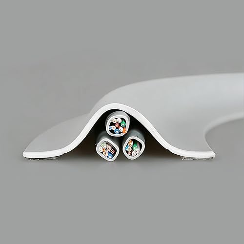 Floor Cord Hider Self Adhesive Prevent Cable Trips, Cord Cover Extension Cable Management Strip Protector Concealer Channel for Wires Wall Homes