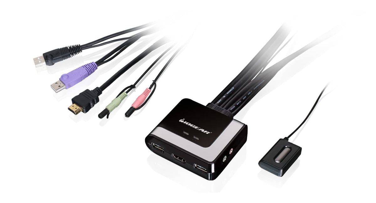 IOGEAR 2-Port HD Cable KVM with DisplayPort Adapters (GCS62HDPKIT)