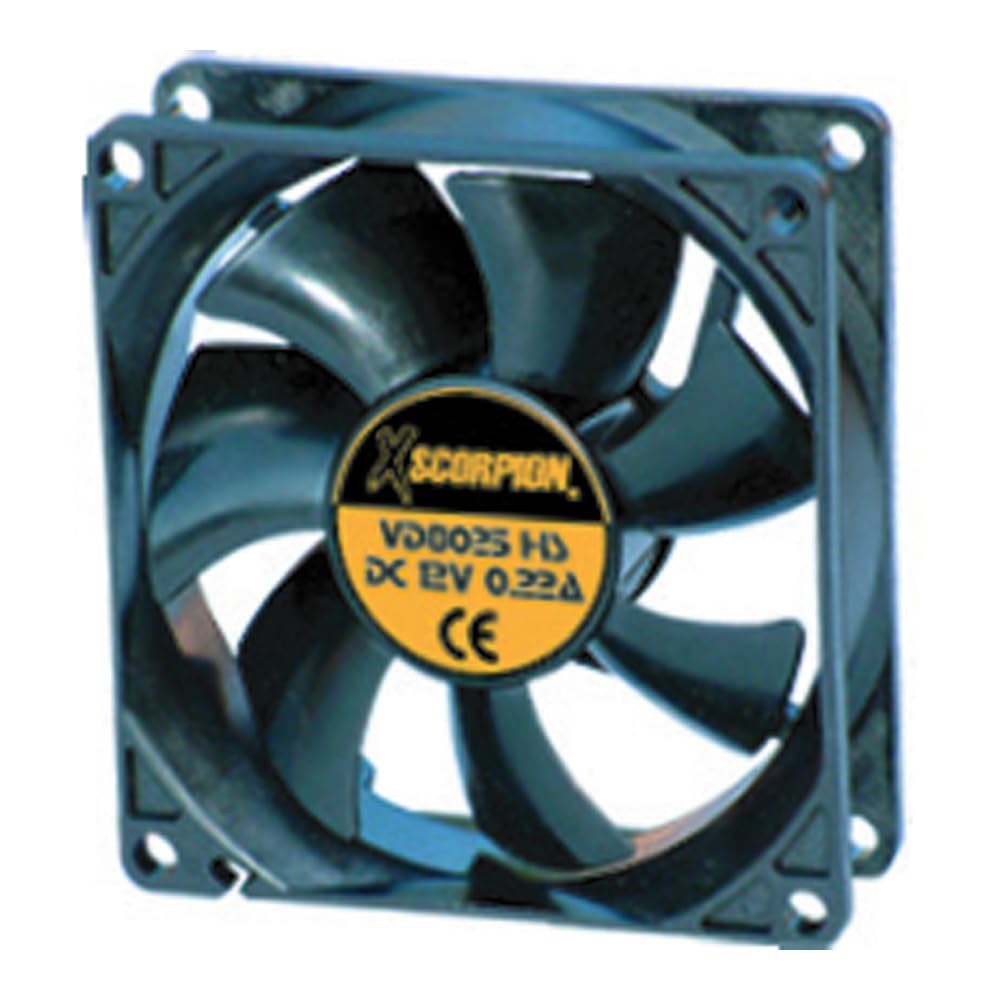 Xscorpion Square Rotary Cooling Fan, 6/5/3 inch, 12V DC, for Amplifier Computer (3", 1" Deep)