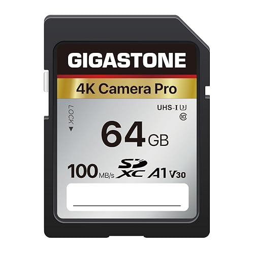 ?5-Years Data Recovery? GIGASTONE 64GB SD Card, 4K Camera Pro, A1 V30 SDXC Memory Card 4K UHD Video Compatible with Canon Digital Camera, with 1 Mini