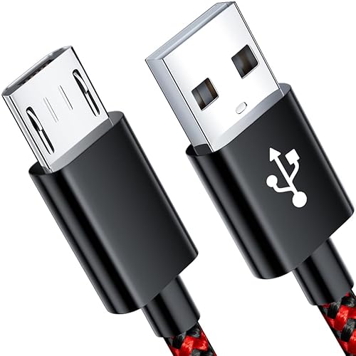 Micro USB Cable,6FT Fast Android Charging Cord for Kindle Fire, PS4 Controller,Alcatel Phone,Braided Charger Cord for Fire Tablet,Samsung Galaxy S7