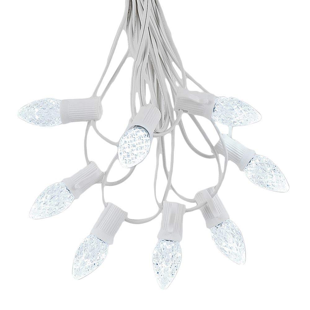 Novelty Lights 25 Foot C7 LED Christmas & Patio String Lights, White Wire