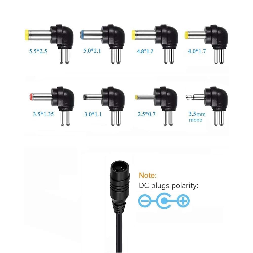 Belker 12W Universal 3V 4.5V 5V 6V 7.5V 9V 12V AC DC Adapter Power Supply for Household Electronics - Max. 1000mA