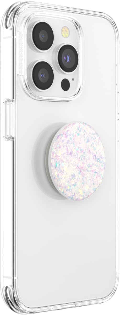 PopSockets Adhesive Phone Grip, Holder, Phone Stand, Glitter - Iridescent Confetti White