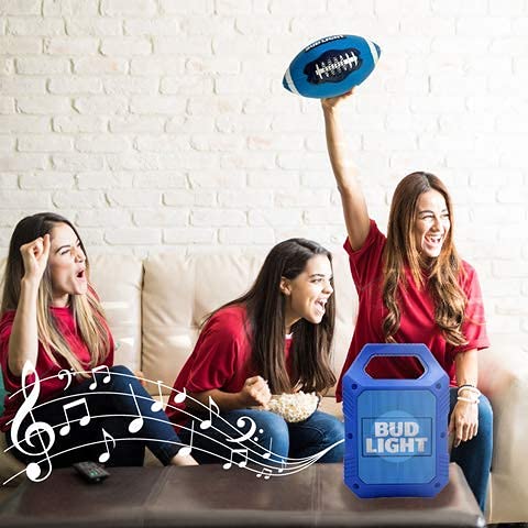 Bud Light Portable Bluetooth Wireless Speaker with Led Lighting 1200mah Rechargeable Battery Premium Bass & Clear Music Zero Distortion Connect
