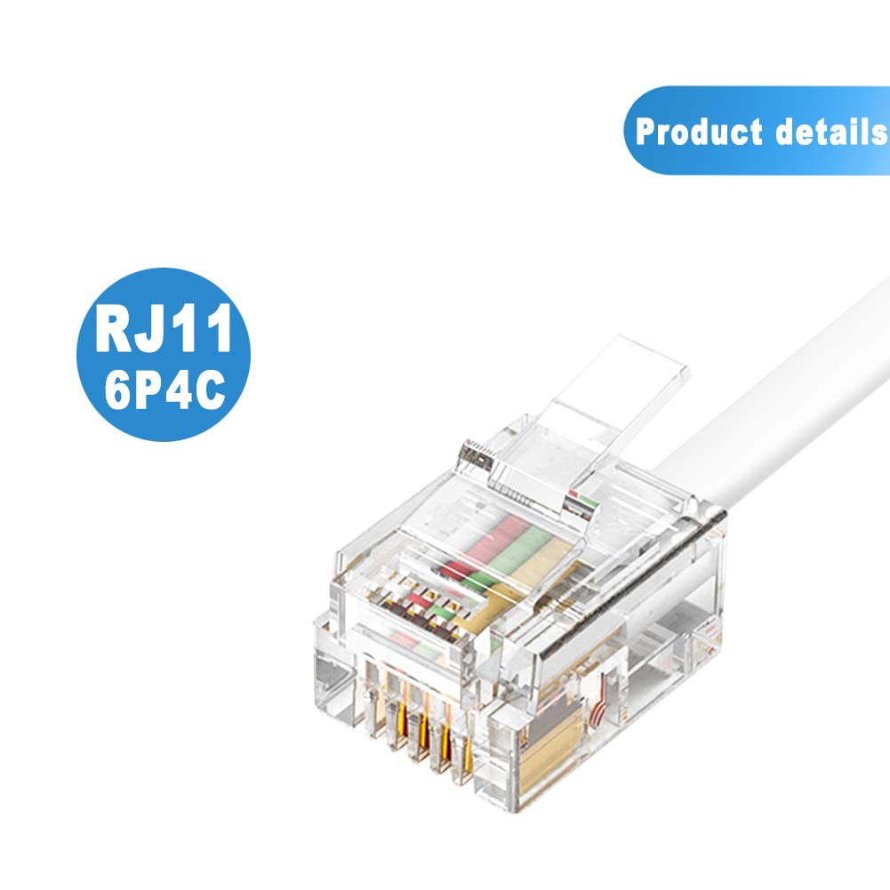 RFAdapter Telephone Splitter, 3 Pack RJ11 Male to Female Two Way Phone Line Splitter Converter Cable