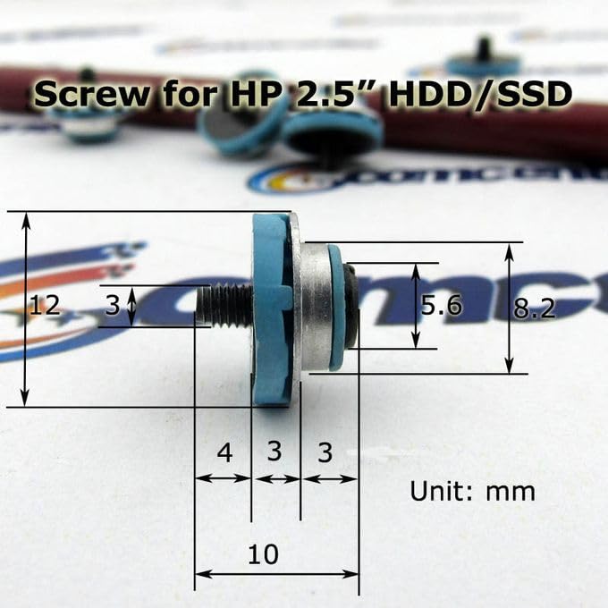 8PCS Hard Drive Mounting Screw for HP 2.5 HDD EliteDesk ProDesk G1 G2 6000 6005 Pro 8000 8100 Isolation Grommet Mute Mounting Screws HDD