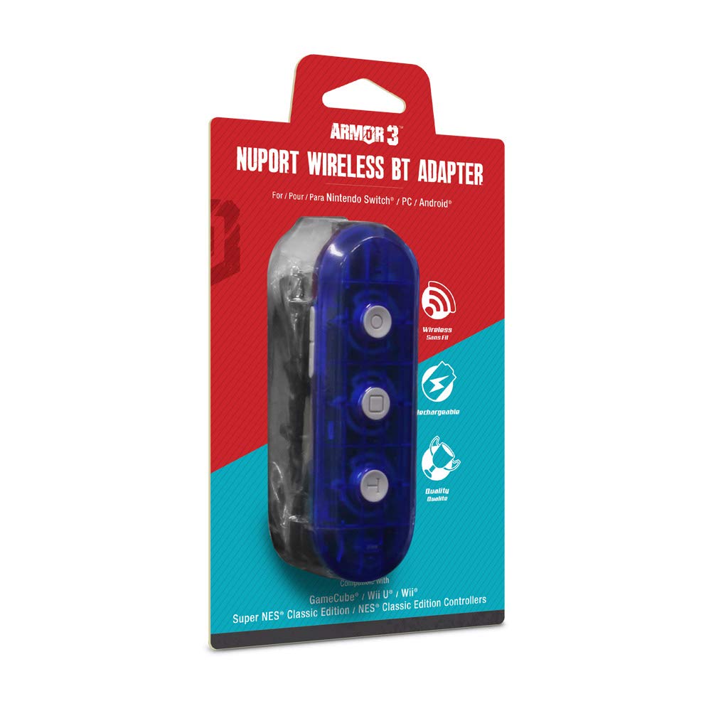 Armor3 "Nuport" Wireless BT Adapter for Nintendo Switch/PC Compatible with GameCube/Wii/Super NES Classic Edition/Controllers