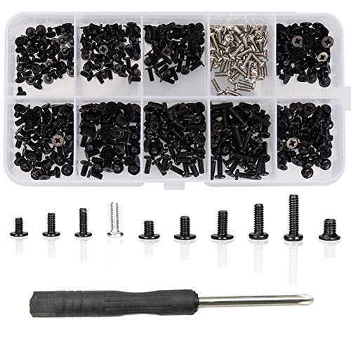 HanTof 500pcs M2 M2.5 M3 Laptop Screws Kit, SSD M.2 Screws, Phillips Flat Head Tiny/Small Machine Screws Set for Electronics Repair, for Lenovo Dell