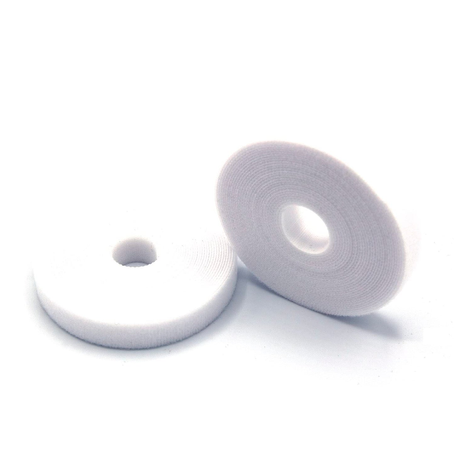Reusable Fastening Cable Ties Nylon Tape 5 Meter (2 Pack) White, 3/5 inch Double Side Hook Roll Hook and Loop Straps, Wires Cords Management Wire