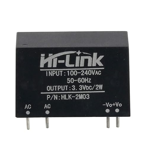 Hi-Link HLK-2M03 Power Supply Module AC-DC 220V to 3.3V 600mA Step Down Buck Isolated Intelligent Household Switch Converter (5 PCS)