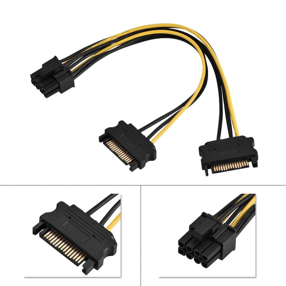 DEWIN SATA Data Cable & 15 Pin Power Splitter Cable - High-Speed Data Transfer, Compatible with SATA Hard Drives, SSDs, Optical Drives - All-in-One
