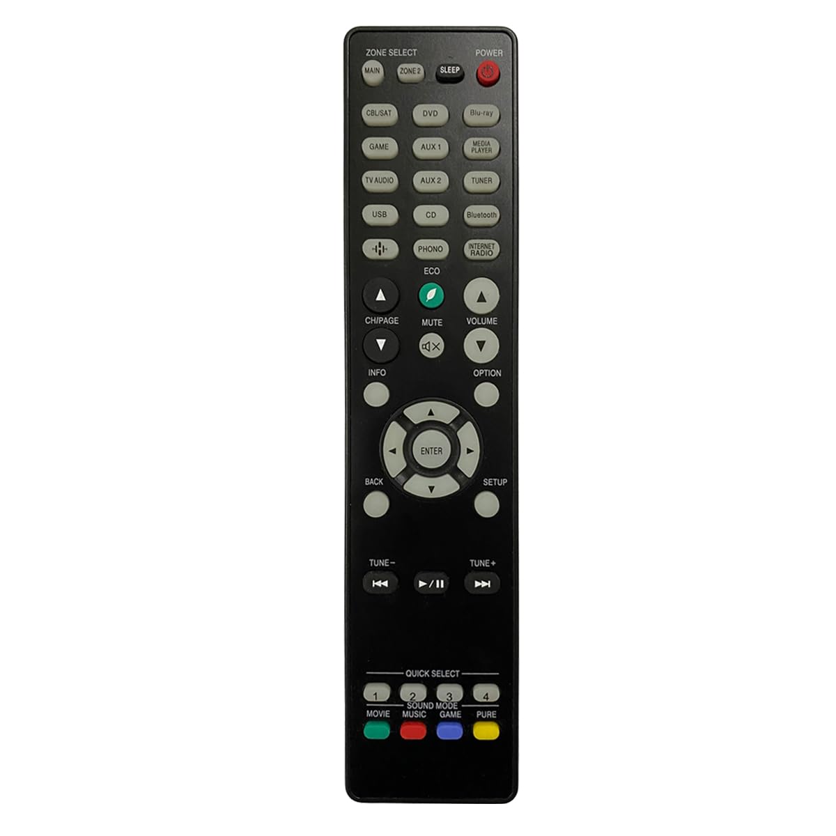 Replacement Remote Control for Denon Ultra Home Theater AV Receiver AVR-X250BT RC-1254 AVR-X580BT RC-1259 DRA-800H DRA-900H RC-1257 AVR-S770H