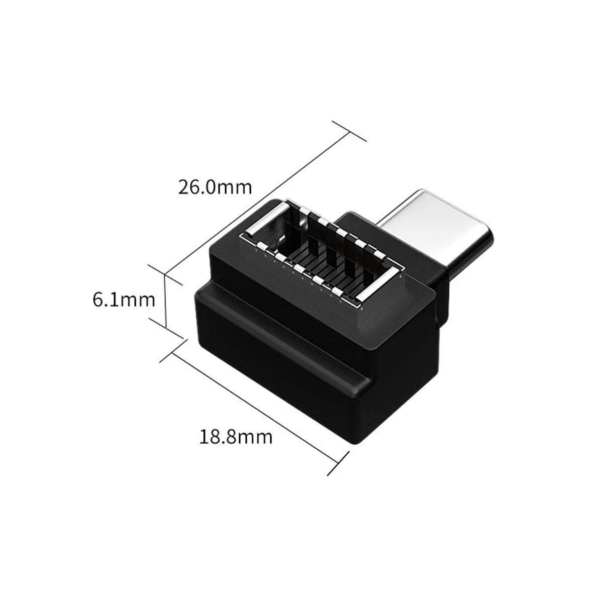 Rgzhihuifz USB 3.1 Type-E to Type-C Extension Adapter, Gen 2 (10 Gbit/s) Male to Female Port and Internal Cable