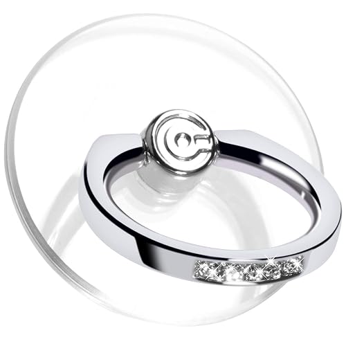 Transparent Phone Ring Holder Grip - EI Sonador Clear Cell Phone Ring Stand Holder Finger Grip Kickstand 360° Rotation, Compatible with Most
