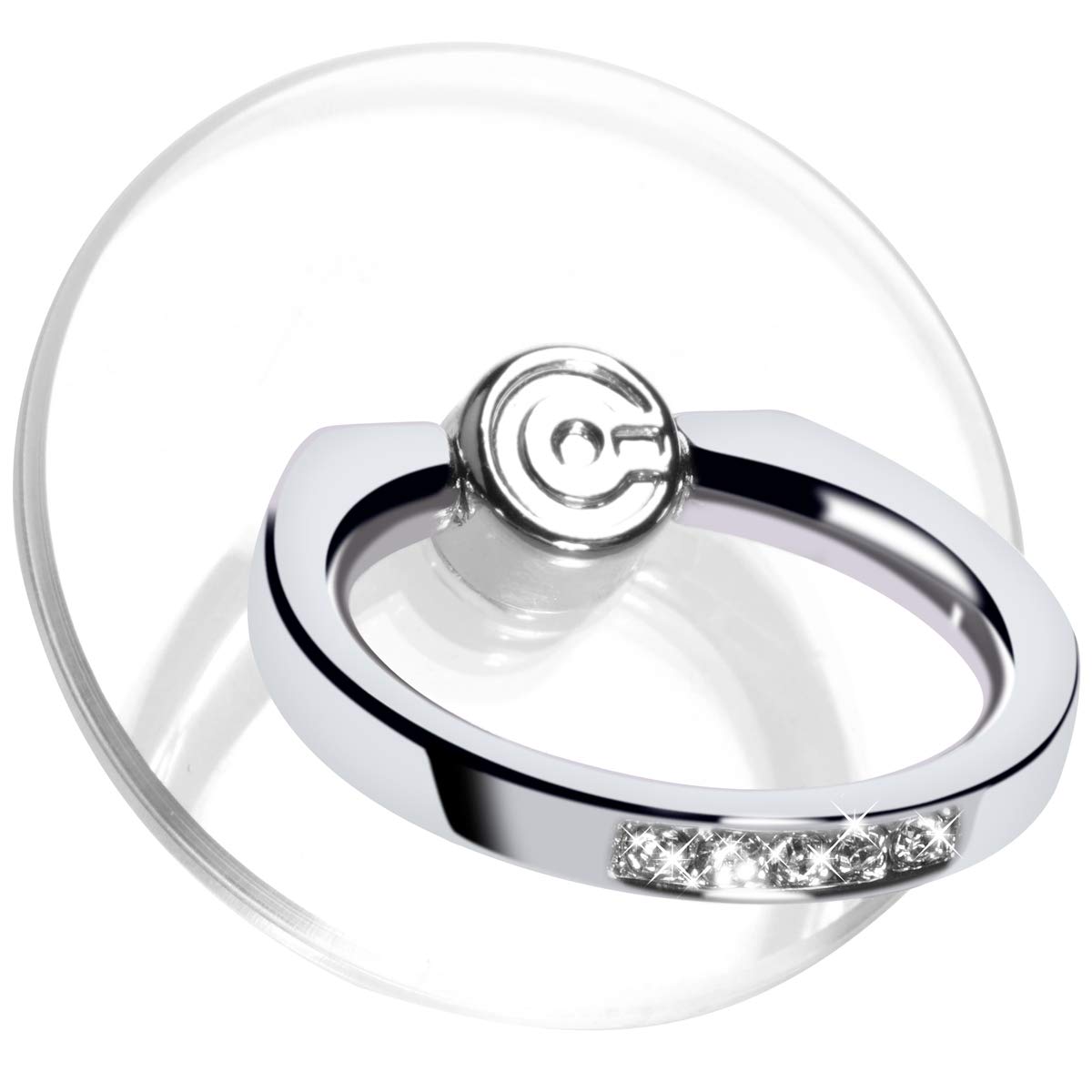 Transparent Phone Ring Holder Grip - EI Sonador Clear Cell Phone Ring Stand Holder Finger Grip Kickstand 360° Rotation, Compatible with Most