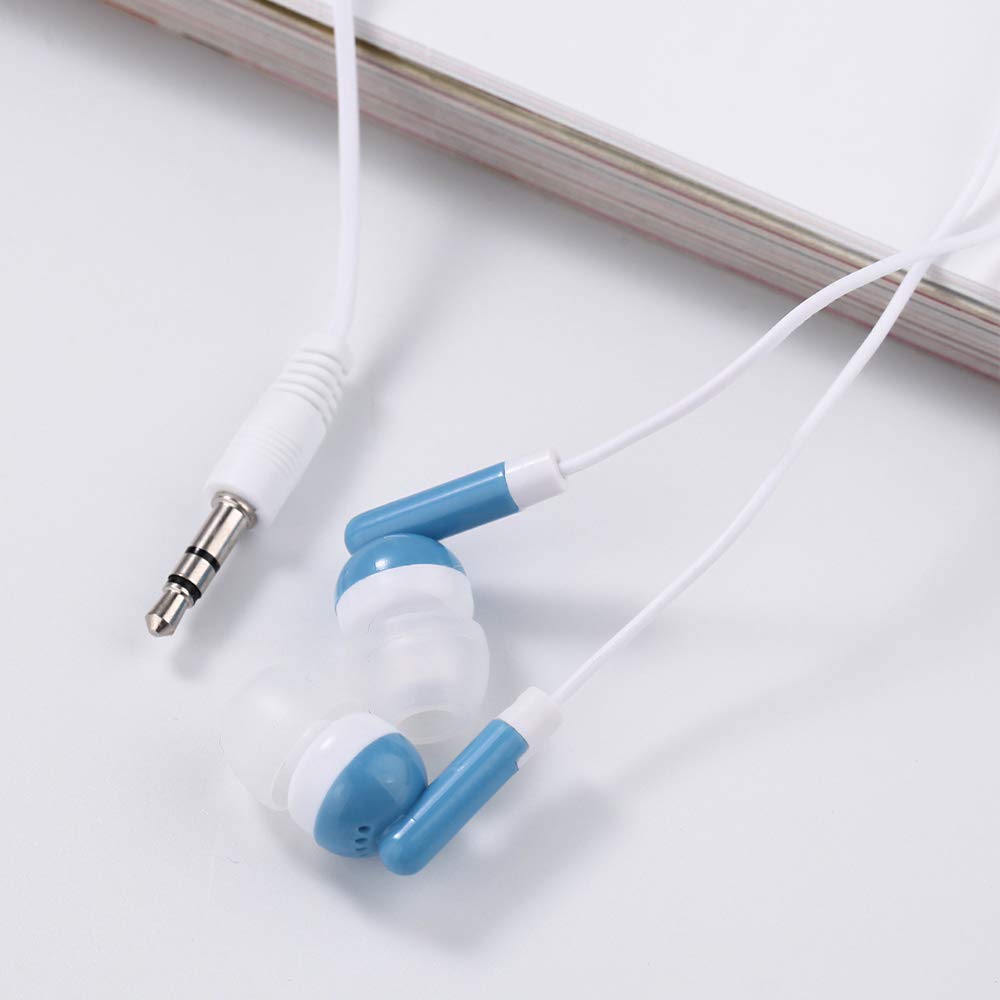 CN-Outlet Kids Bulk Earbud Headphones 50 Pack Multi Colored, Individually Bagged, Wholesale Disposable Earphones Perfect for School Classroom