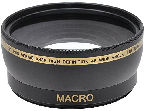 58mm 0.43X Wide Angle Lens For Canon Rebel T3, T3i, T4i, T5, T5i, T6, T6i, T6s, T7, T7i, SL1, SL2, EOS 60D, EOS 70D SLR Cameras with 18-55mm