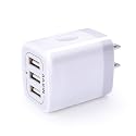 USB Charger Cube, Wall Charger Plug, AILKIN 3.1A 3-Muti Port USB Adapter Power Plug Charging Station Box Base for iPhone 17 16 15 14 13 12 Pro Max