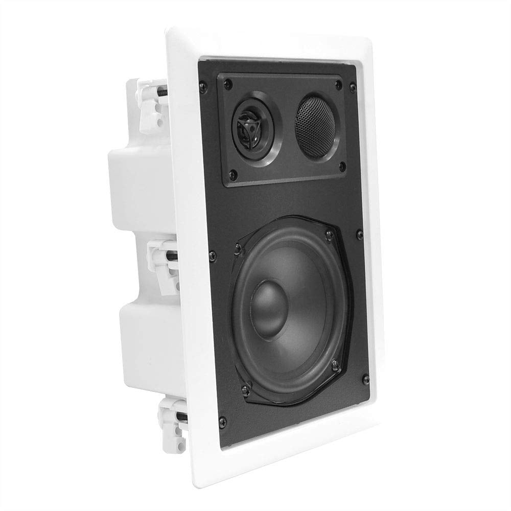 Pyle Ceiling Wall Mount Enclosed Speaker - 400 Watt Stereo In-wall / In-ceiling 8" Enclosed Full Range Deep Bass Speaker System - 50Hz-20kHz Frequency