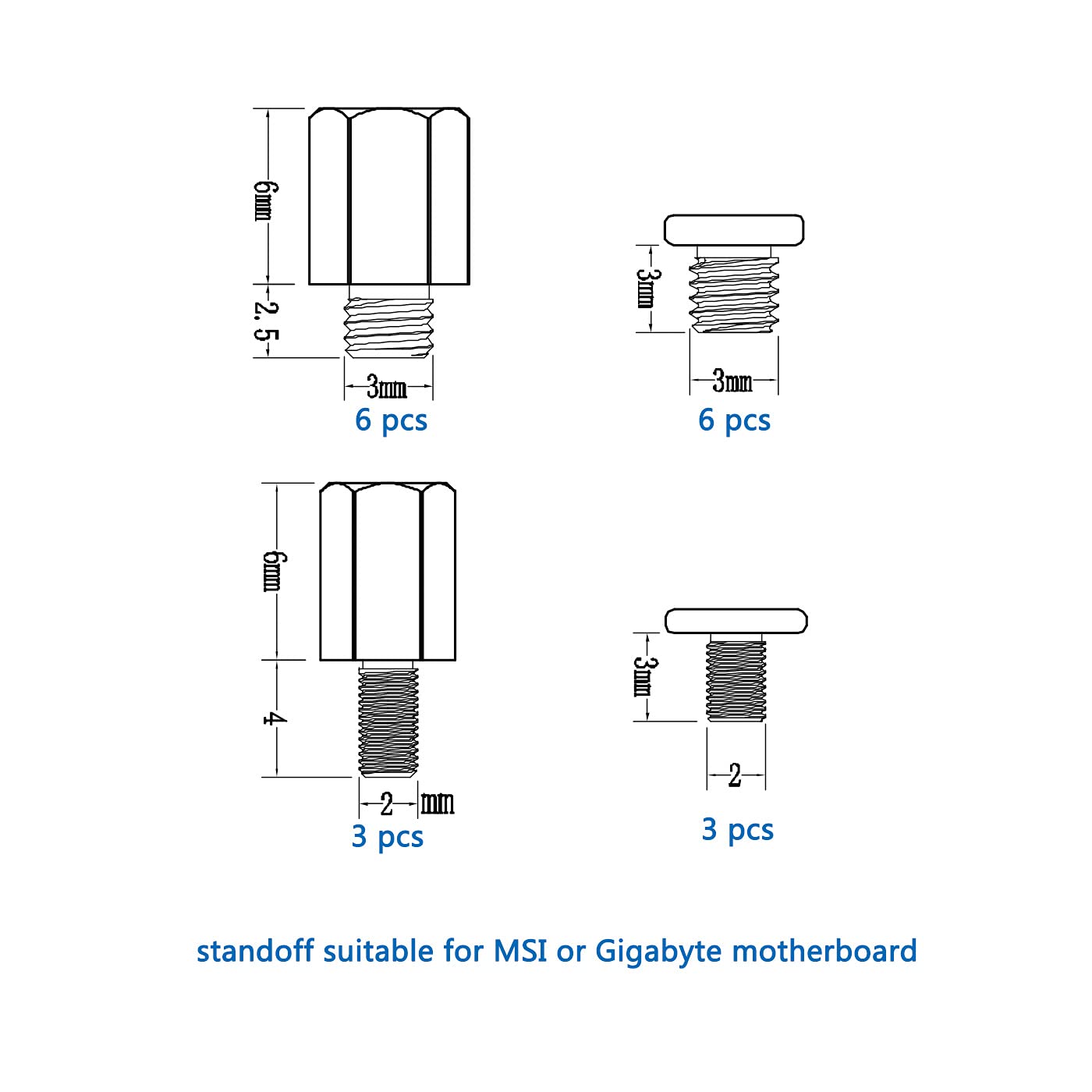 M.2 Screw Standoff,HFEIX SSD Mounting Kit with Screwdriver for Msi Motherboard or Gigabyte Board NVMe PCIe Driver Laptop Replace(9set)