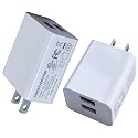 2Pack USB Wall Charger Dual Port Quick Charger Plug Cube 5V 2A for iPad iPhone,Samsung Galaxy,LG,Moto,Amazon Fire Tablet,PS4 Xbox,Headphone,Music