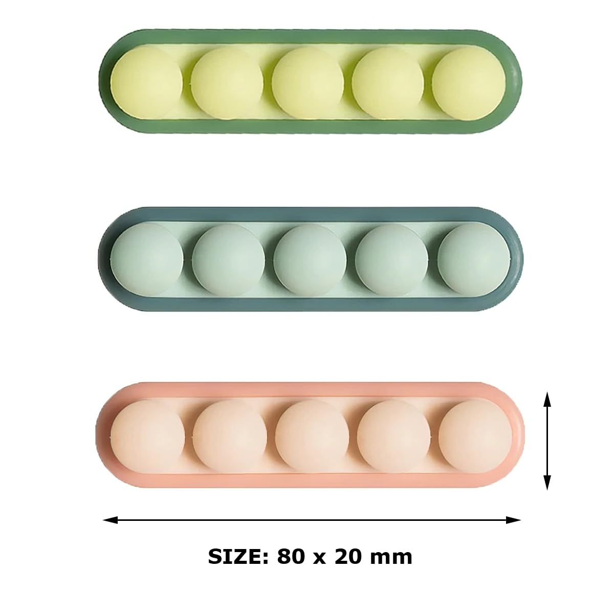 COOCAT Cute Pea Cable Clips, USB Cable Organizer, Charging Cord Holder, Wire Management for Car Office Desk Workbench Bedroom Bedside Nightstand