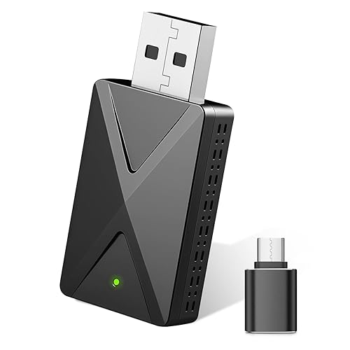 AKHQVC Wireless CarPlay Adapter Convert Factory Wired CarPlay to Wireless, Zero Latency, Mini Plug & Play Design with Stable Connection USB-A/Type-C