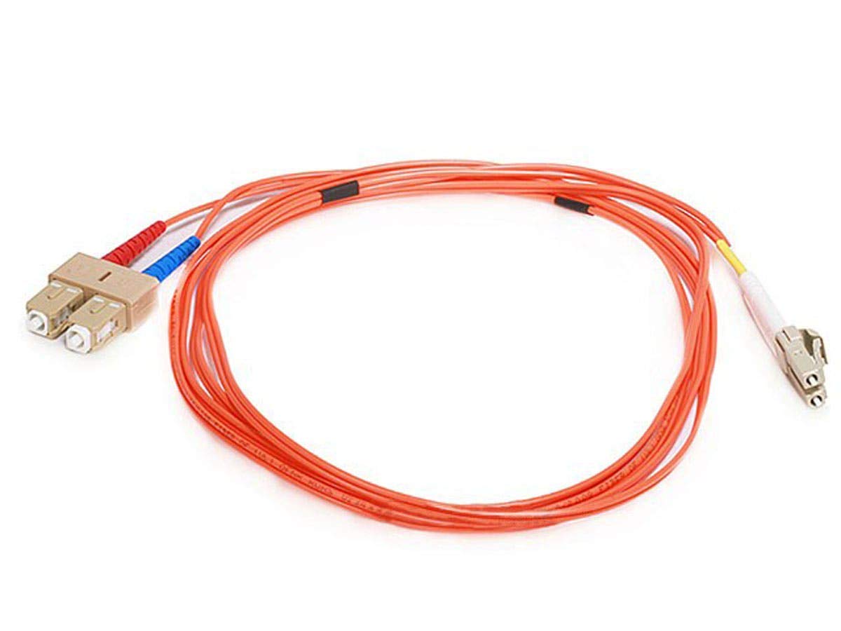 Monoprice Fiber Optic Cable - 2 Meter - Orange | LC to SC OM1, 62.5/125 Type, Multi Mode, Duplex