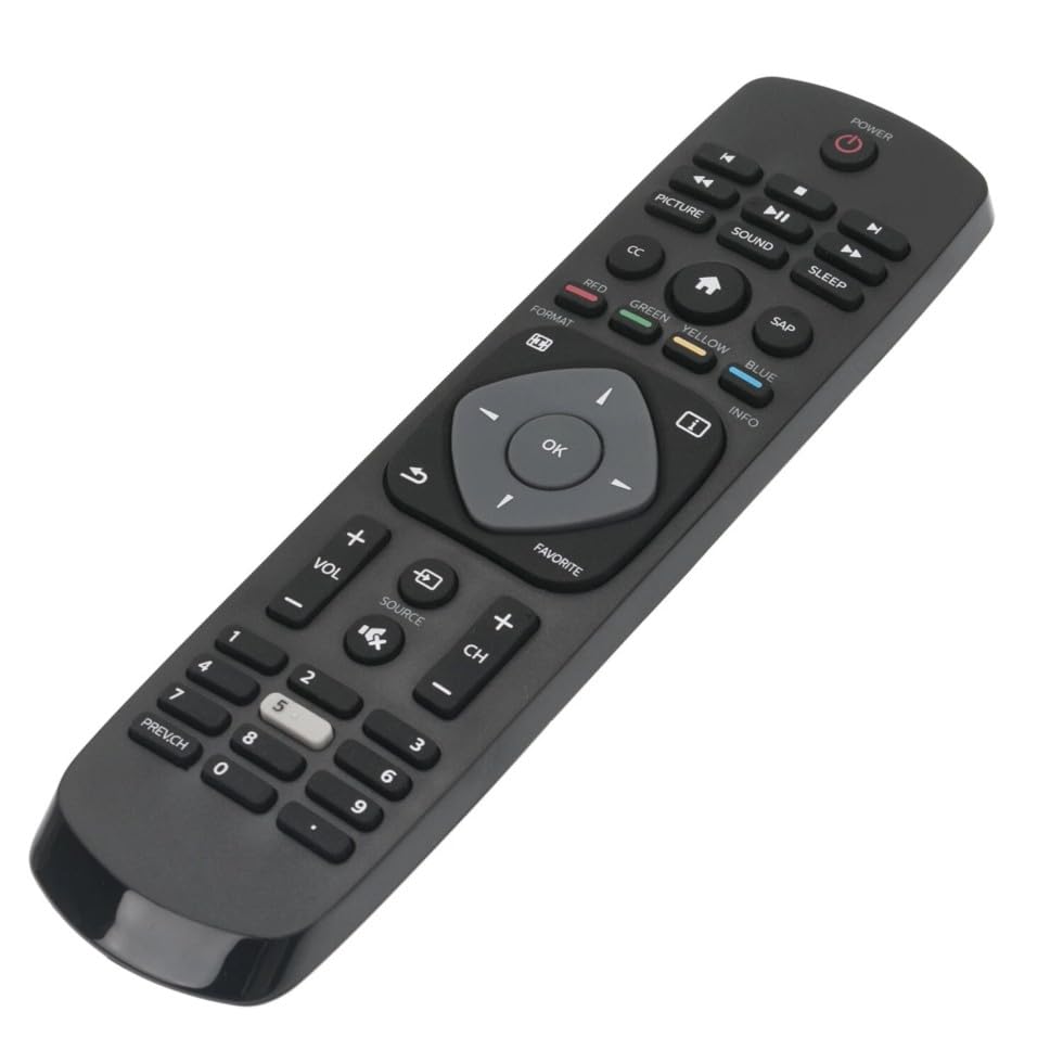 24PFL3603/F7 Remote Control for Philips TV Remote, Used in The Living Room or Room, No Programming or Pairing Needed, Dimensions 7.5 x 2 x 1 in