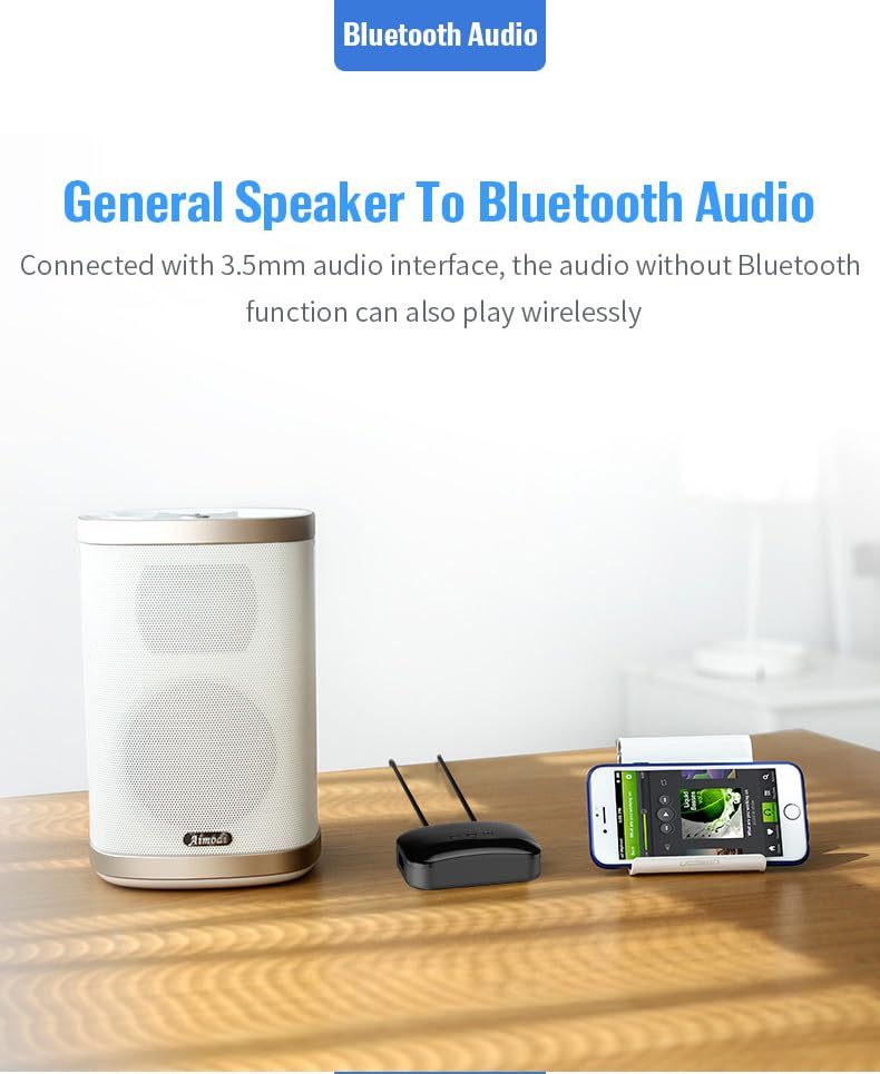 Bluetooth 5.0 Receiver for Home Stereo Adapter for HiFi Music Streaming, Wired Speakers, NFC Connection?with AUX 3.5mm/RCA, Long Range,Low Latency