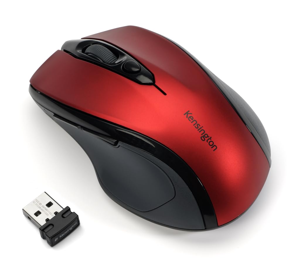 Kensington Pro Fit Mid-Size Wireless Mouse, Ruby Red (K72422AM)
