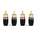 Sewell Deadbolt RCA Plugs, 2 Pairs, Fast-Lock Technology, 24k Gold Plated Speaker Plugs, Premium Solderless SW-32888-2