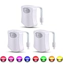 BSASHF 3 Pack Color Changing Toilet Night Light Motion Sensor Led Toilet Motion Activated Led Washroom Night Lamp(8 3)