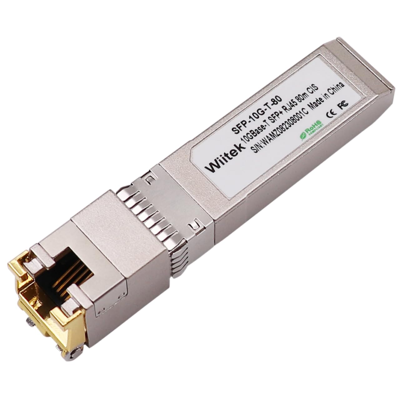 Wiitek 80 Meters, 10Gbps SFP+ to RJ45 Modules, 2.5G/5G/10GBase-T Ethernet RJ45 to SFP+ Transceiver, Compatible for Cisco SFP-10G-T-X, Ubiquiti